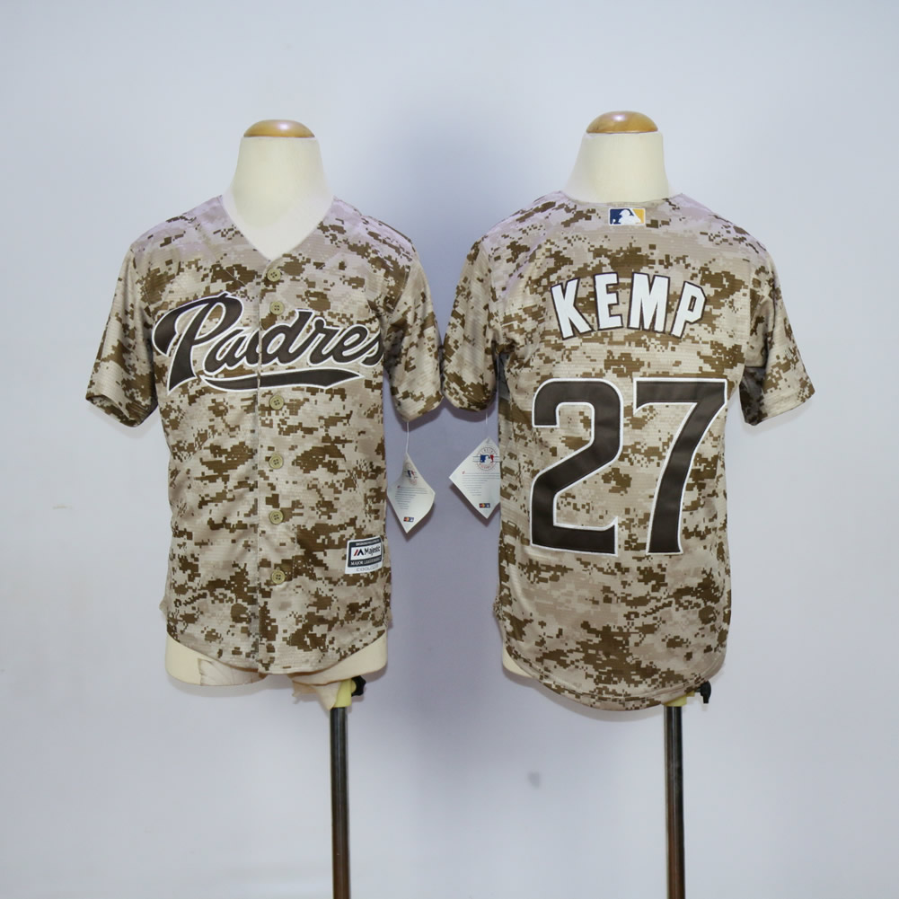 Youth San Diego Padres 27 Kemp Camo MLB Jerseys